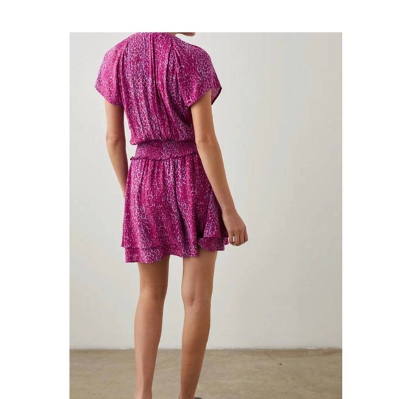 NWOT RAILS Karla Leopard Print Mini Dress in Magenta Cheetah - Picture 4 of 15